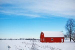 Red Barn in the Winter