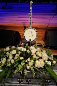 banjo near a casket